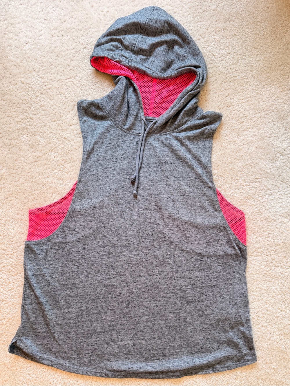 SO | Gray & Hot Pink Sleeveless Hoodie - Picture 2 of 4